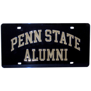 navy license plate with Penn State Alumni in mirror finish